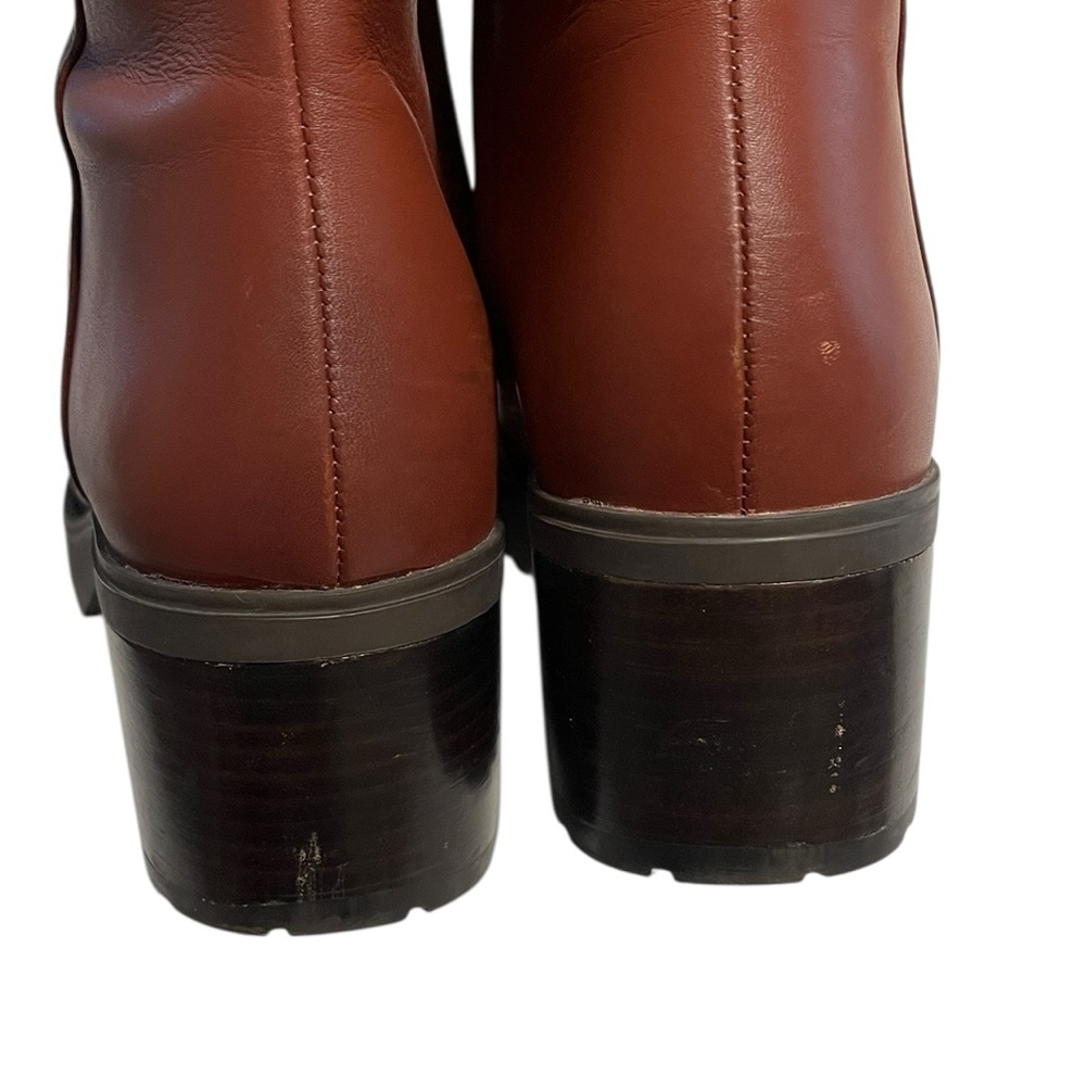 Coach Chrissy Lug Sole Booties Ankle Boots Red Mocha Size 7 - Picture 12 of 12